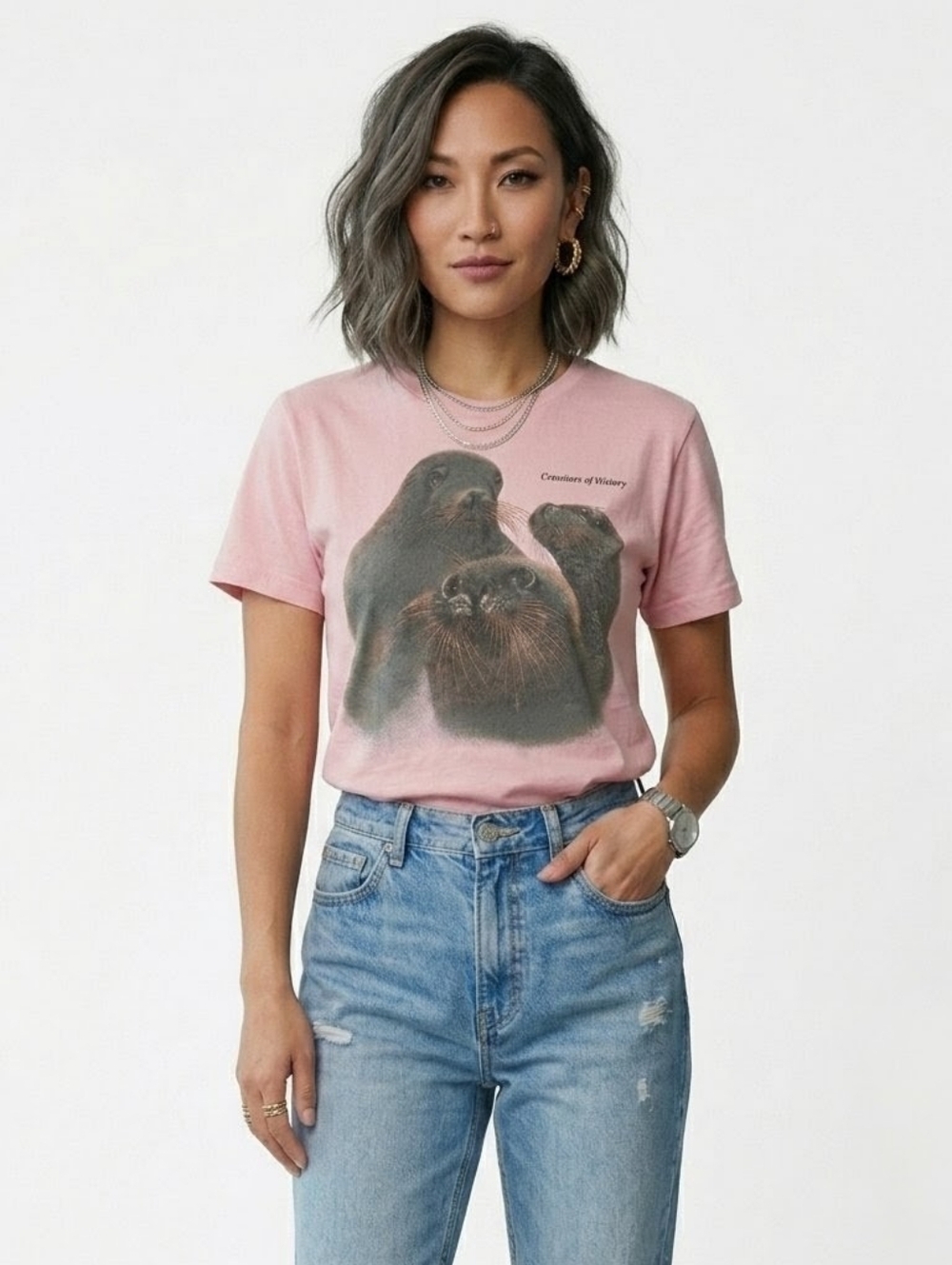 Harlequin Vintage 1980s Pittsburgh Zoo Pink Sealions Graphic Tee